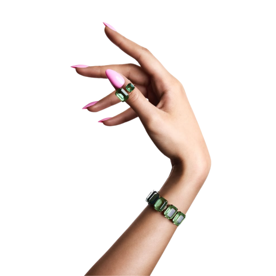 Glossy pink manicure